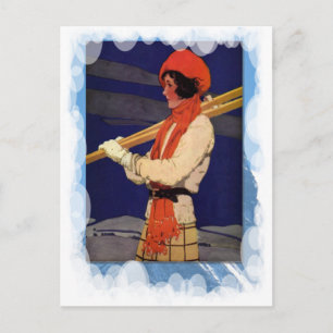 Vintage Winter Sports - Fashion on the ski slopes Postcard
