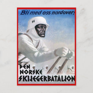 Vintage Winter sports, Norske Skijeggerbatallion Postcard