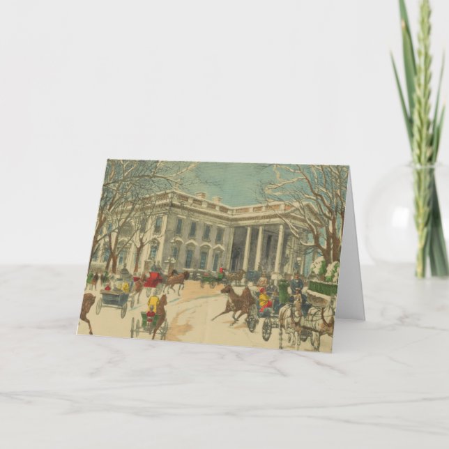Vintage Winter White House Holiday Christmas Cards (Front)