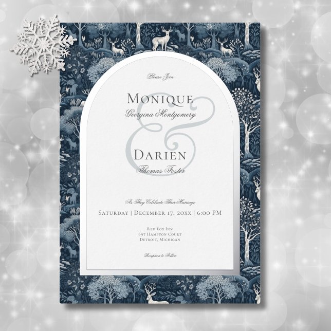 Vintage Winter William Morris Elegant Wedding (Vintage Winter William Morris Elegant Wedding Foil Invitation)