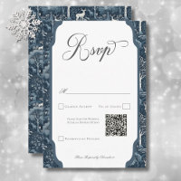 Vintage Winter William Morris Elegant Wedding QR