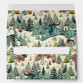 Vintage Winter's Haven Snowy Landscape Envelope
