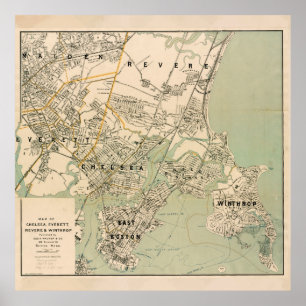 Vintage Winthrop, Chelsea, East Boston & Revere MA Poster