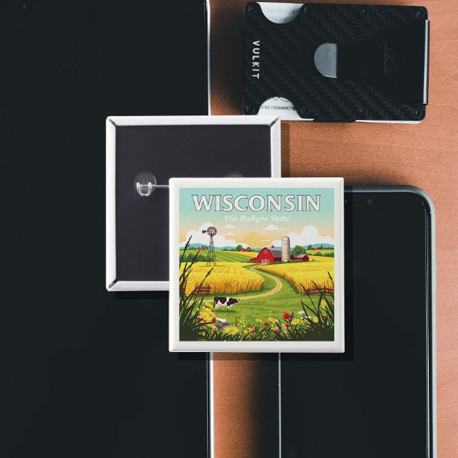 Vintage Wisconsin 15 Cm Square Badge (Creator Uploaded)