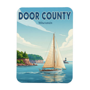 Vintage Wisconsin Door County Travel Magnet