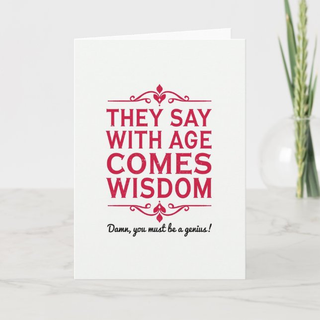 Vintage Wisdom Birthday Card (Front)