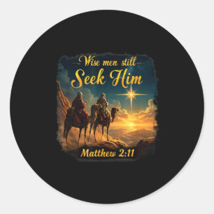 Vintage Wise Men Still Seek Him Jesus 3 Kings Chri Classic Round Sticker