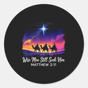 Vintage Wise Men Still Seek Him Jesus Faith 3 King Classic Round Sticker