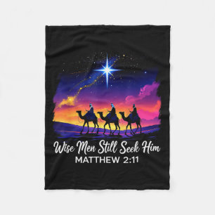 Vintage Wise Men Still Seek Him Jesus Faith 3 King Fleece Blanket