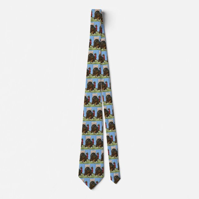 Vintage Wish I Could Fly Thanksgiving Turkey Tie (Front)