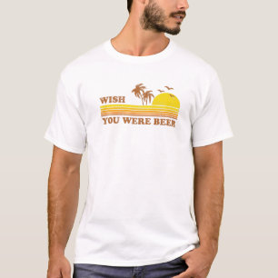 Vintage Wish You Were Beer Beach Retro Sunset 70'S T-Shirt