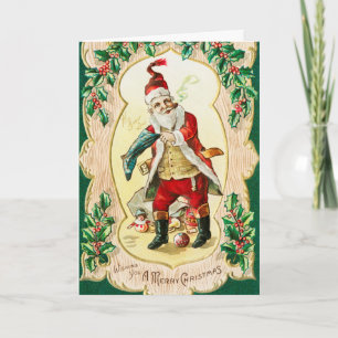 Vintage Wishing you a Merry Christmas (1910) Holiday Card