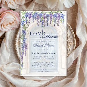Vintage Wisteria Floral Watercolor Bridal Shower Invitation