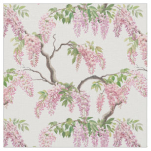 Vintage Wisteria flower chintz springtime garden Fabric