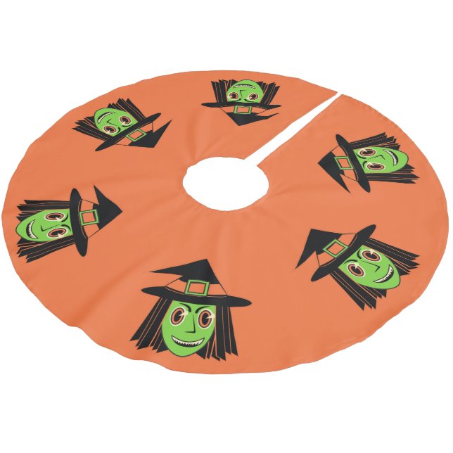 Vintage Witch Brushed Polyester Tree Skirt (Angled)
