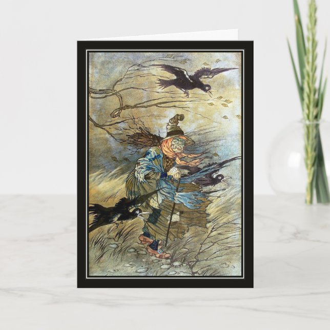 Vintage Witch by Charles Folkard Card (Front)
