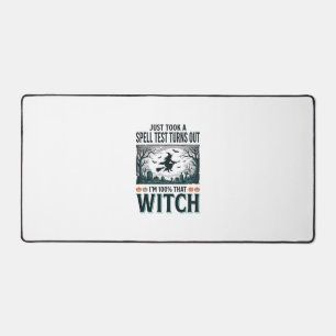 Vintage Witch DNA Humour Halloween Vector Design_1 Desk Mat