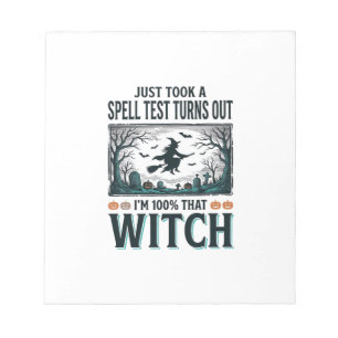 Vintage Witch DNA Humour Halloween Vector Design_1 Notepad