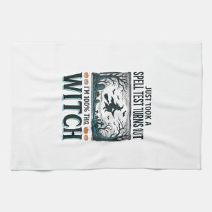 Vintage Witch DNA Humour Halloween Vector Design_1 Tea Towel