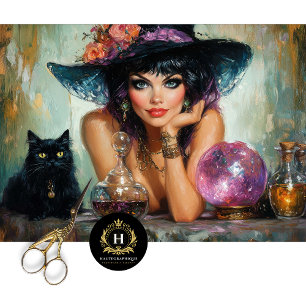 Vintage Witch Halloween Decoupage Tissue Paper