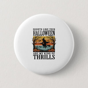 Vintage Witch Halloween Fright Scene Engraving Des 6 Cm Round Badge