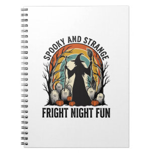 Vintage Witch Halloween Graveyard Silhouette Art_1 Notebook