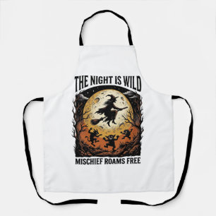 Vintage Witch Halloween Moonlit Mischief Graphic_1 Apron