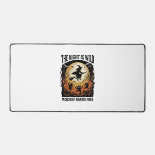 Vintage Witch Halloween Moonlit Mischief Graphic_1 Desk Mat