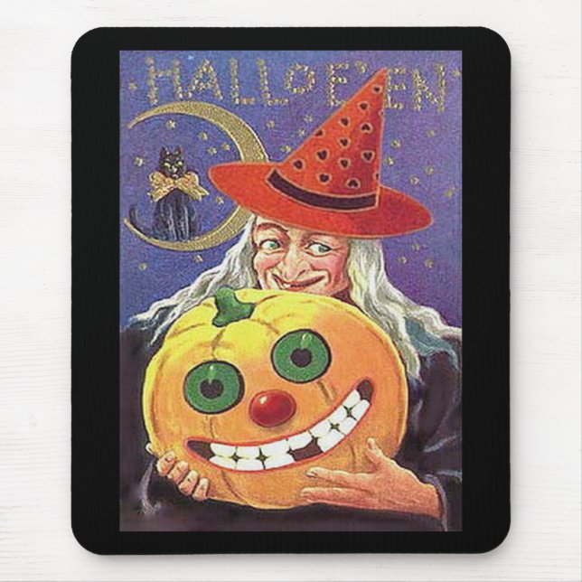 Vintage Witch Halloween Mouse Pad (Front)