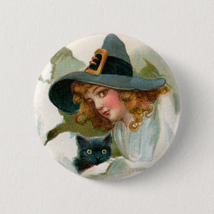 Vintage Witch Halloween Pin