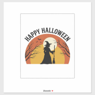 Vintage Witch Happy Halloween Shirt Design_1