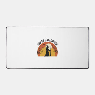 Vintage Witch Happy Halloween Shirt Design_1 Desk Mat