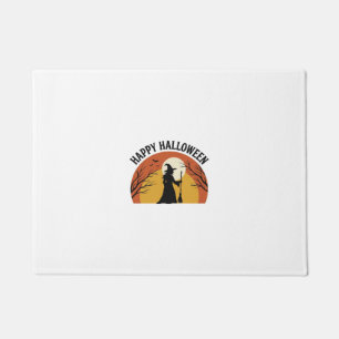 Vintage Witch Happy Halloween Shirt Design_1 Doormat