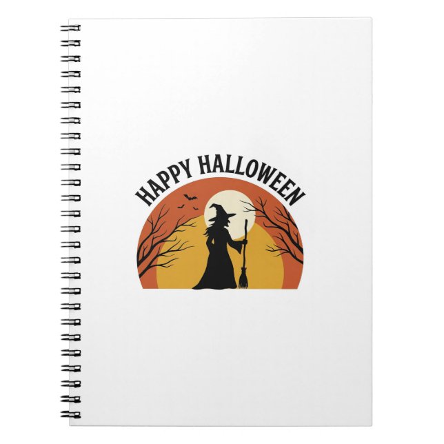 Vintage Witch Happy Halloween Shirt Design_1 Notebook (Front)