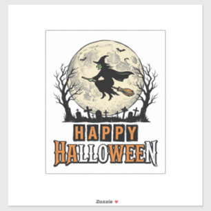 Vintage Witch Happy Halloween Vector Design_1