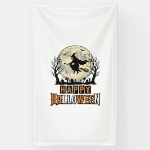 Vintage Witch Happy Halloween Vector Design_1 Banner
