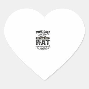 Vintage Witch Hat Funny Halloween Typography Desig Heart Sticker