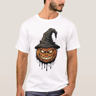 Vintage Witch Hat Pumpkin Halloween Graphic_1 T-Shirt
