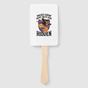Vintage Witch Mask Halloween Face Illusion Art_1 Hand Fan