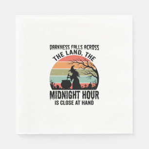 Vintage Witch Midnight Hour Halloween Design_1 Napkin