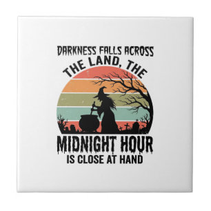 Vintage Witch Midnight Hour Halloween Design_1 Tile