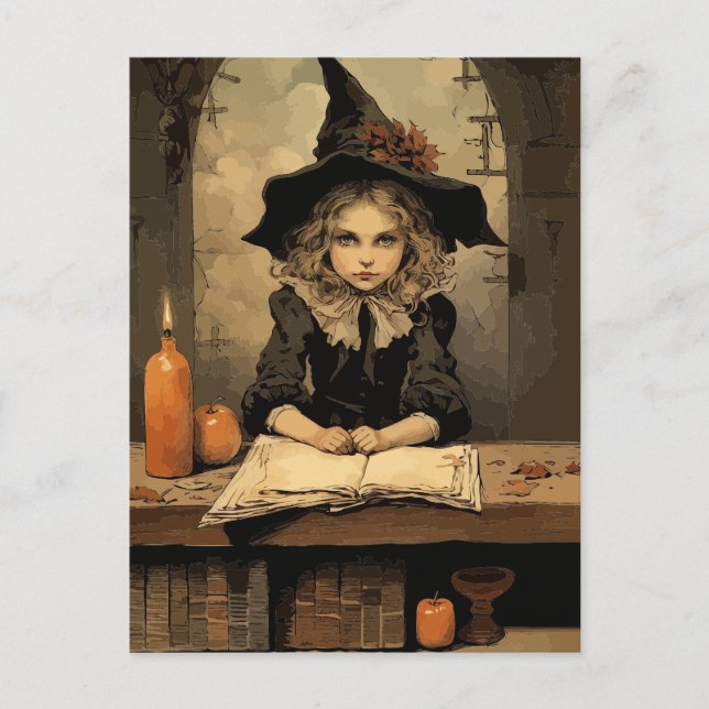 Vintage Witch Postcard (Front)
