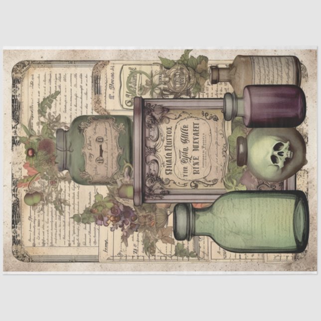Vintage Witch Potion Design Series 2 Tissue Paper (Front)