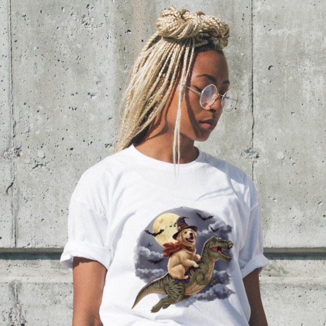 Vintage Witch Retriever & T Rex Halloween Tee (Creator Uploaded)