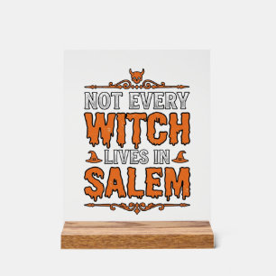 Vintage Witch Salem Halloween Typography Design_1 Acrylic Sign
