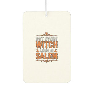 Vintage Witch Salem Halloween Typography Design_1 Car Air Freshener