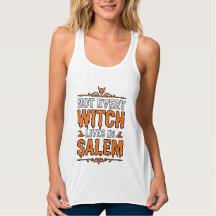 Vintage Witch Salem Halloween Typography Design_1 Singlet