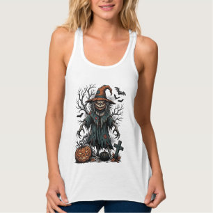 Vintage Witch Scarecrow Halloween Pumpkin Shirt De