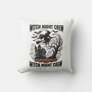 Vintage Witch Shirt Halloween Coven Night Graphic_ Cushion