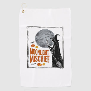 Vintage Witch Shirt Halloween Moon Silhouette_1 Golf Towel